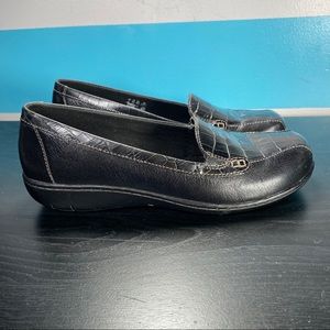 Clark's collection slip on leather flats wide